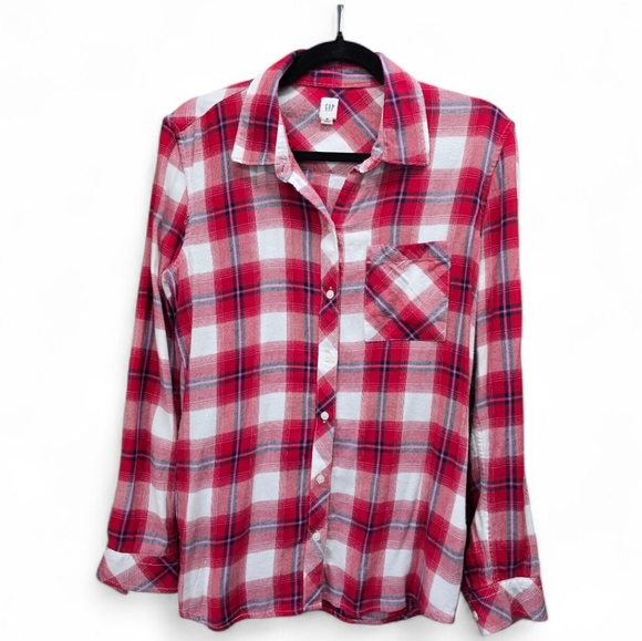 GAP Red Plaid Button Down Shirt - Picture 1 of 11